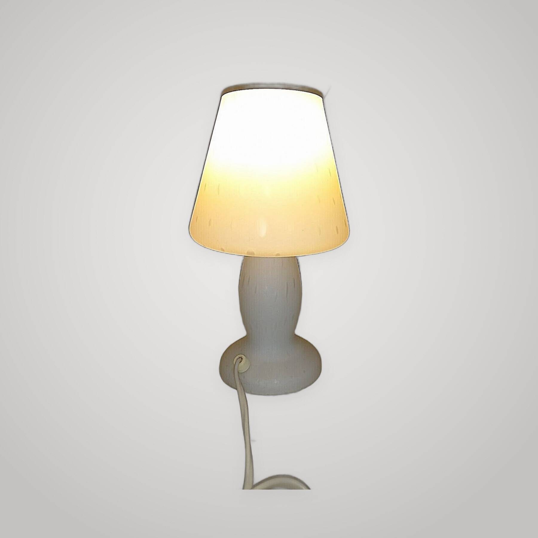 Vintage Murano Opaline Mushroom Lamp with Tinsel Diffuser? Table Mushroom