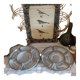 Vintage glazed stoneware appetizer dishes