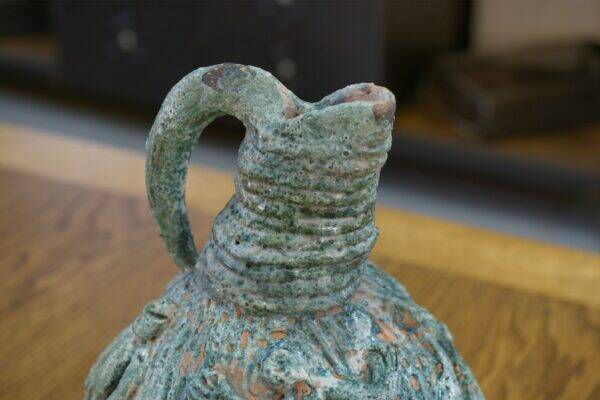 Designer ceramic vase in terracotta signed 1968