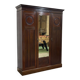 19th-century English mahogany three-door wardrobe.