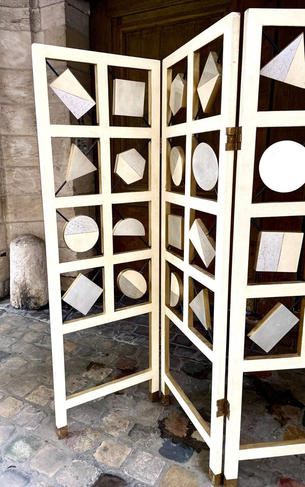 Paravent géométrique des années 70