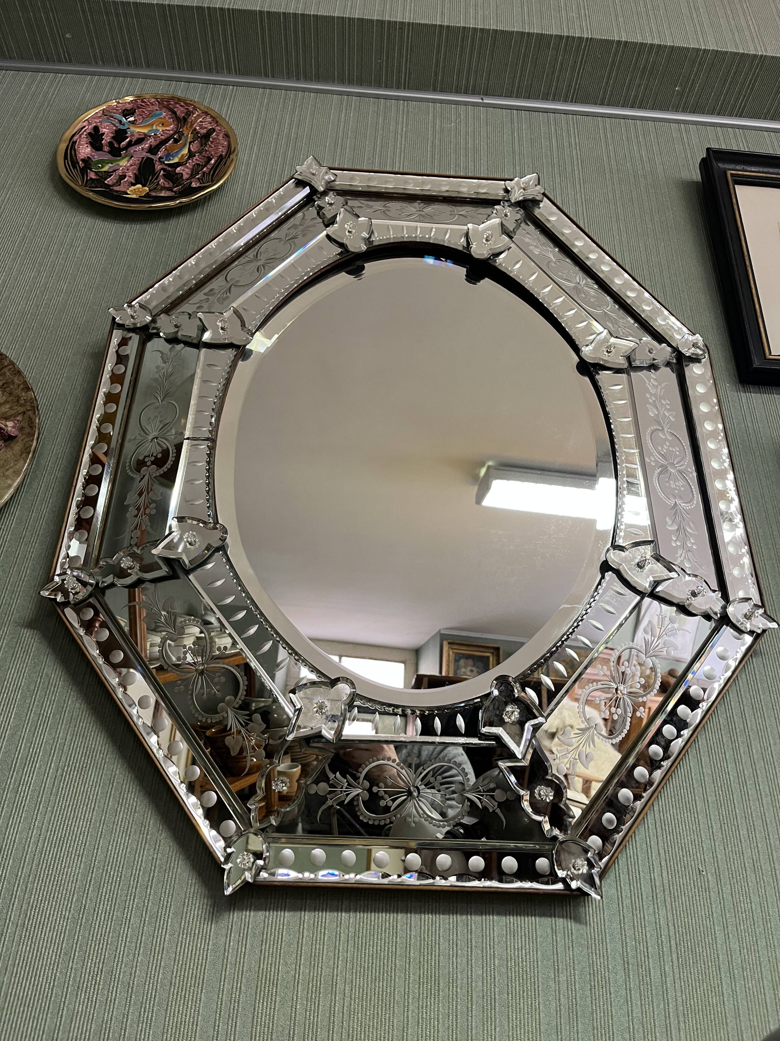Antique Venetian mirror 86cm x 70cm