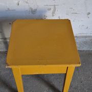 Farm stool painted in yellow ochre made of solid pine - 1940s