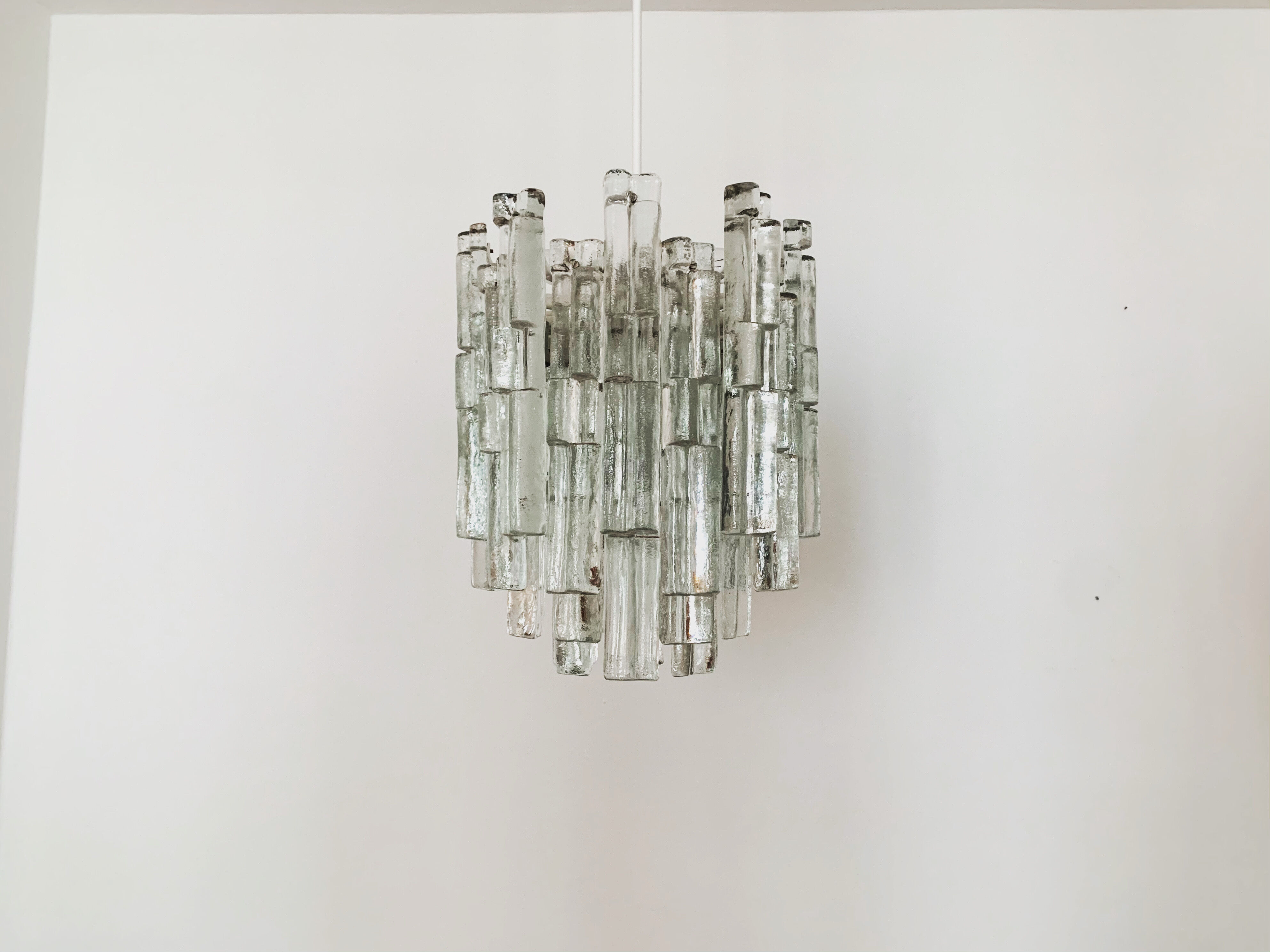 Austrian Ice Glass Chandelier by J.T. Kalmar
