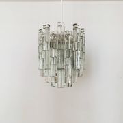 Chandelier en verre de glace autrichien par J.T. Kalmar