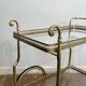 Rolling Table with Large Brass and Glass Wheels, Maison Jansen, Circa 1940