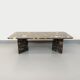 Vintage rectangular coffee table in black marble and smoked glass from the 1970s.