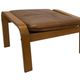 Vintage IKEA Poang Tan Leather Cantilever  Footstool Ottoman Design