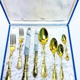 Prestige case for Odiot cutlery, solid silver and gold