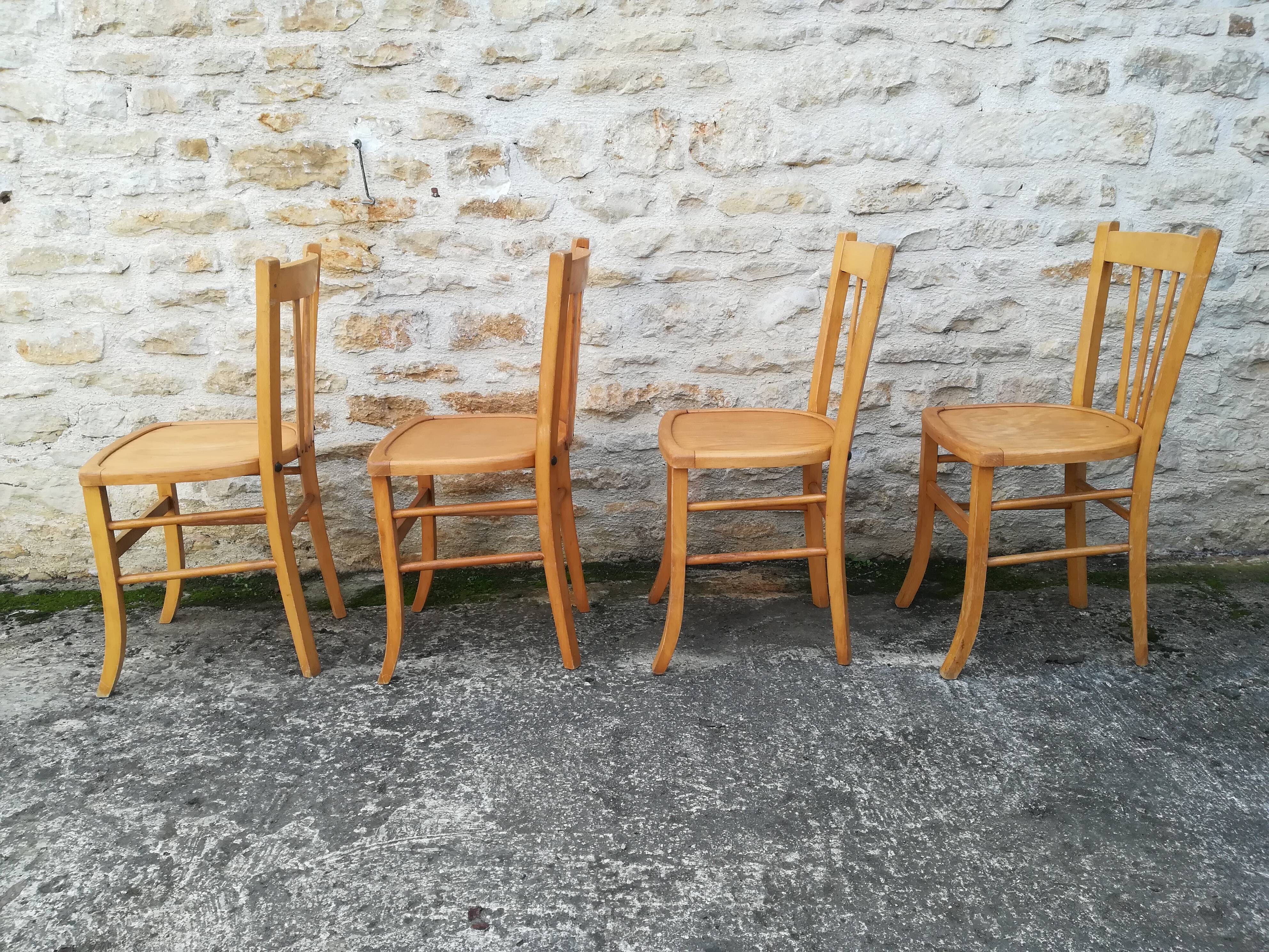 Set of 8 mismatched bistro chairs