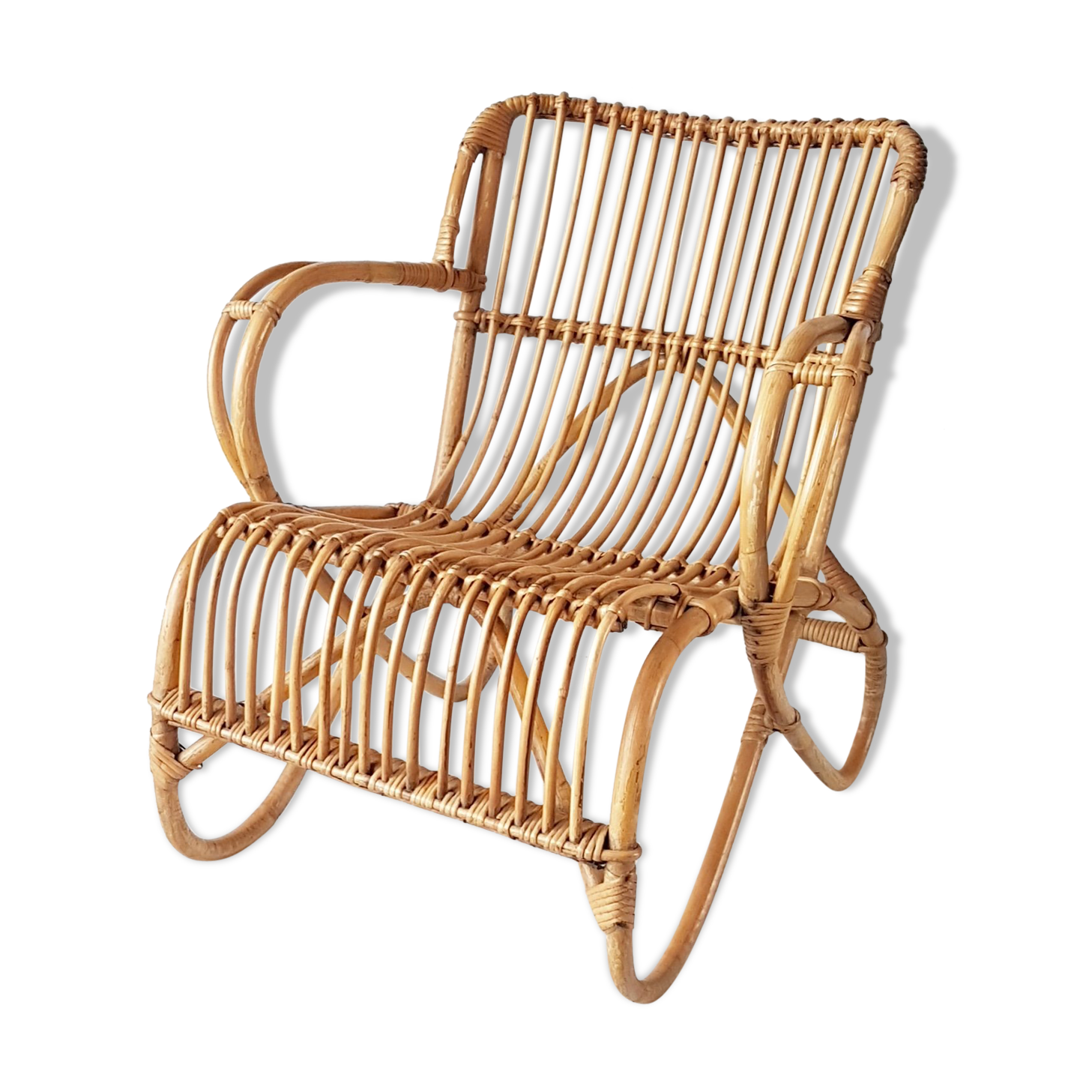 Armchair in vintage rattan years 60