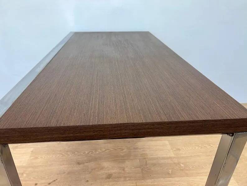 Design Wenge wood and chrome Dining/Office Table by Ladislav Vrátník, 1970s