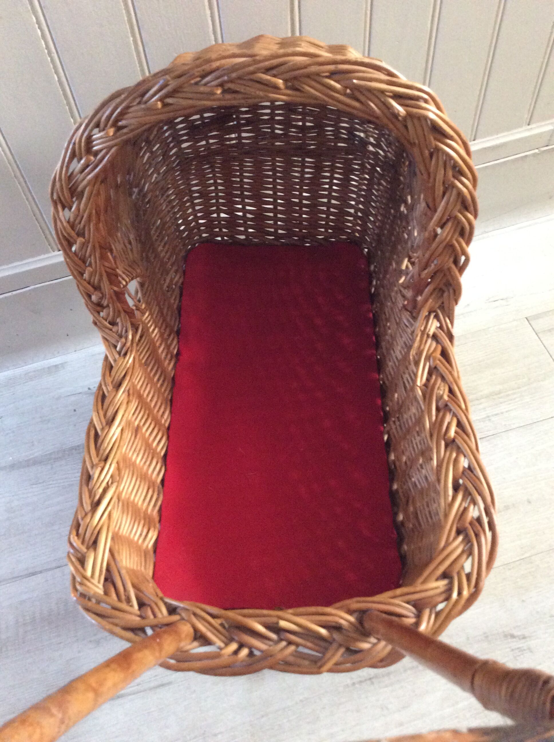 Vintage wicker doll landau