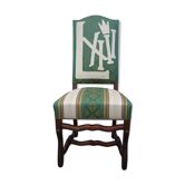 Office chair Louis XIII striped sheep bone