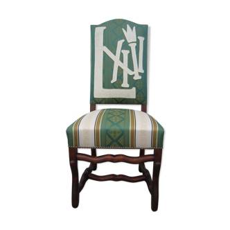 Office chair Louis XIII striped sheep bone