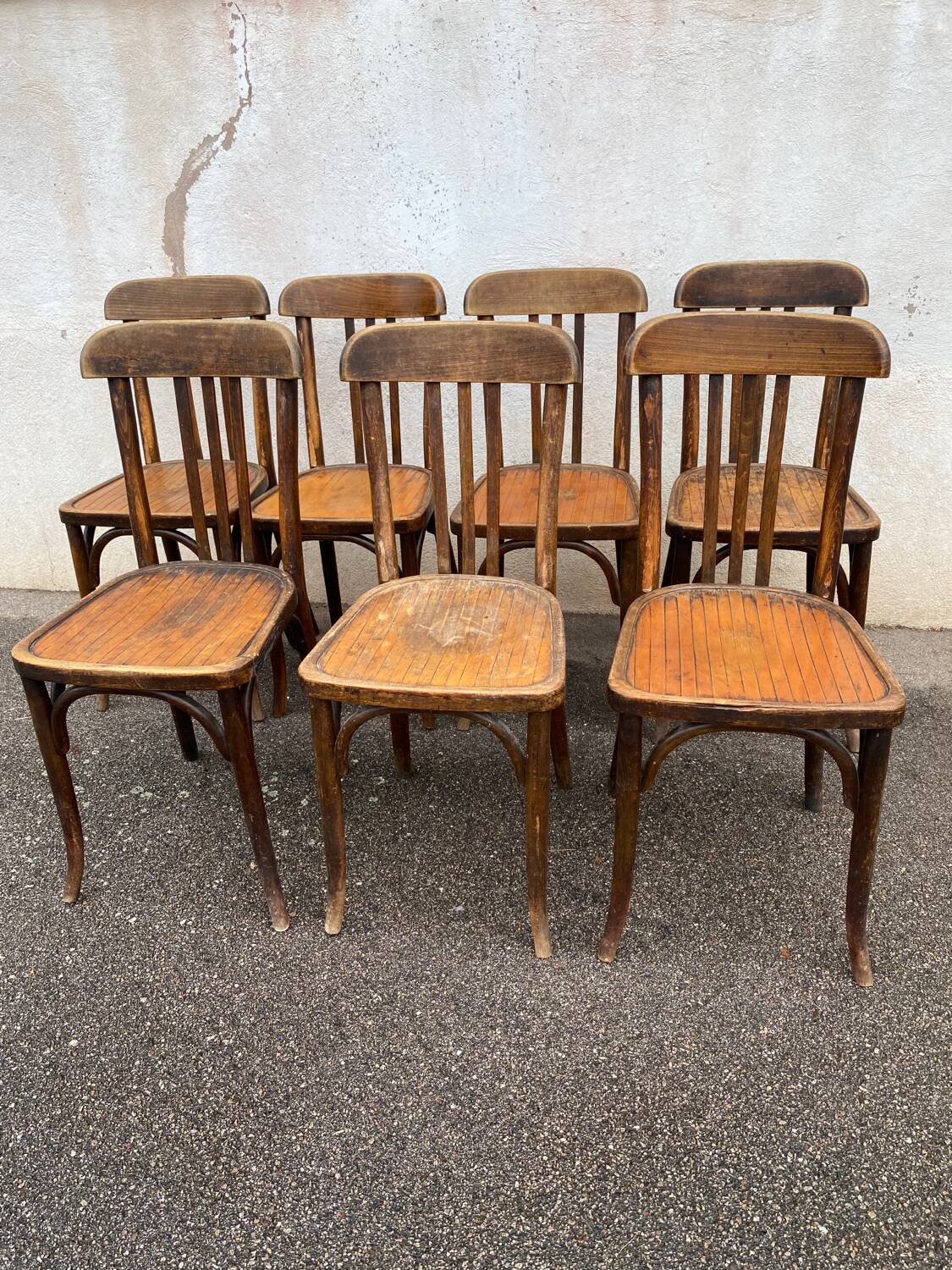 Set of 7 bistro chairs 1930