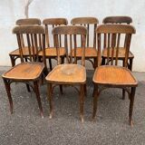 Set of 7 bistro chairs 1930