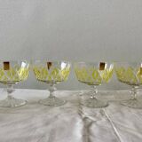 Set of 12 glasses - VMC Reims Arlequin champagne glasses - yellow decor