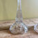 Pair of molded glass candle holders