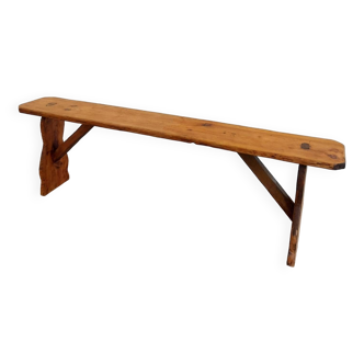 Raw wooden bench