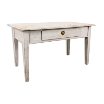 Swedish antique white painted coffee table