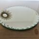 Vintage round mirror, freestanding, Art Deco, bevelled, 1940s 50s