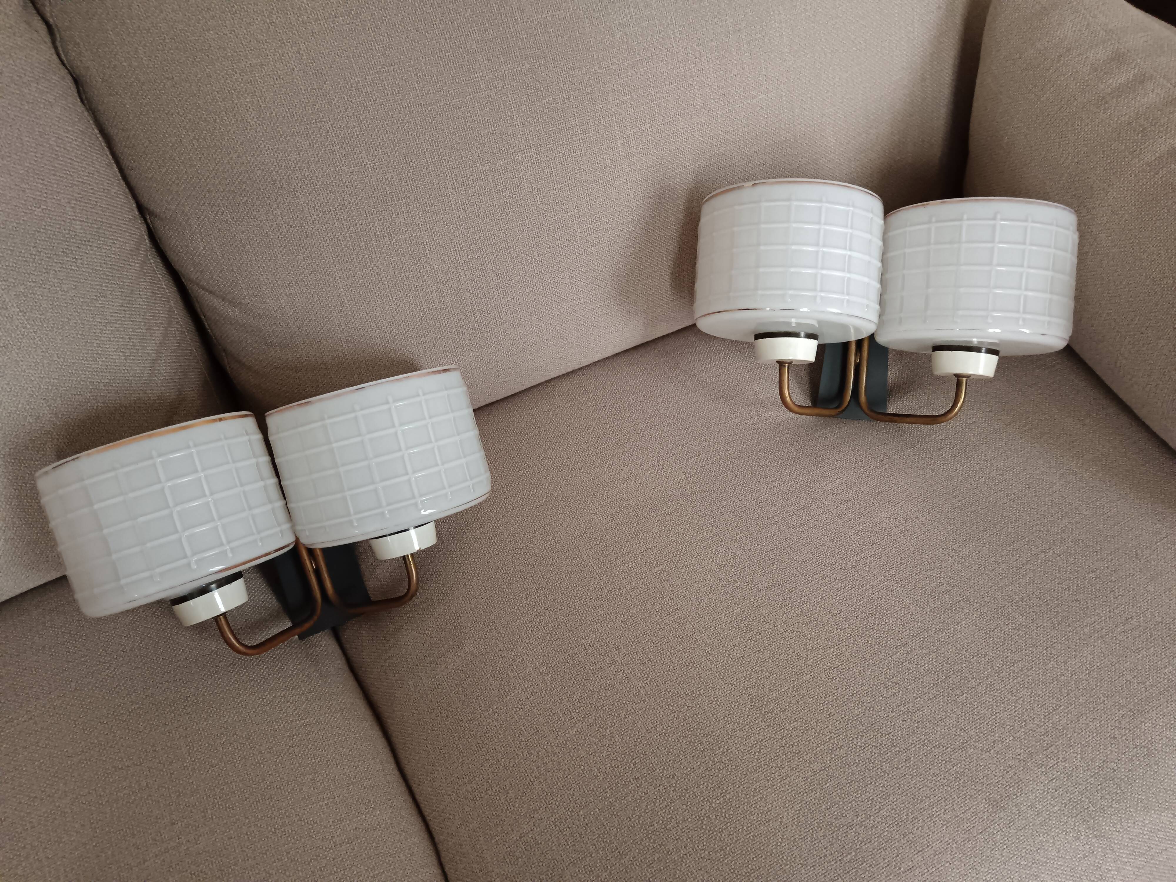 Pair of 50s/60s art deco style wall lights