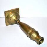 Old candlestick candlestick in engraved brass - shell shape 23 cm Ht