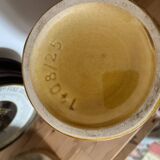 Vase vintage rétro Jaune Moutarde et Vert Éclatant - Oeuvre Texturée Fat Lava