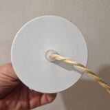 White opaline pendant lamp with gold décor