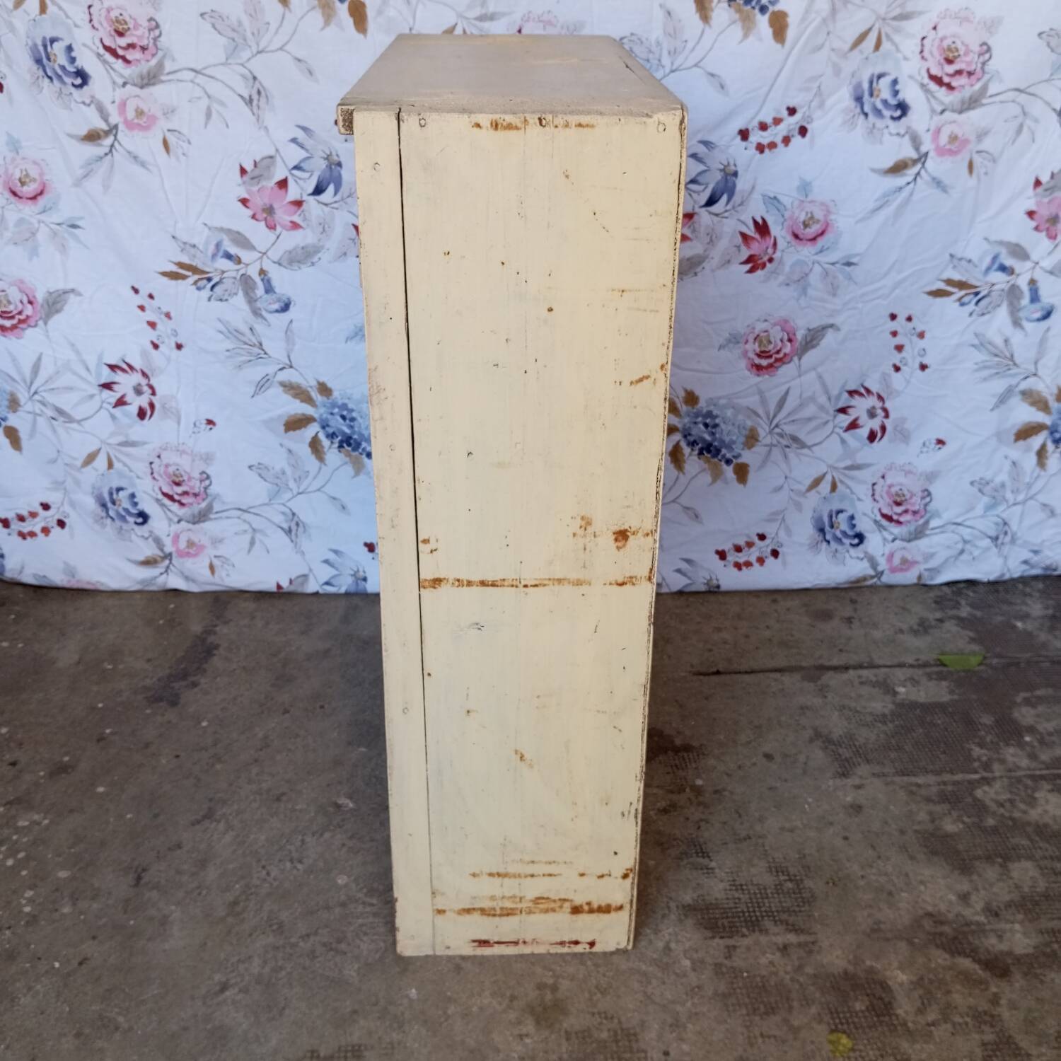 Antique workshop storage cabinet with one door