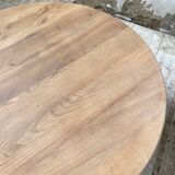 Circular elm coffee table from the 1950s
