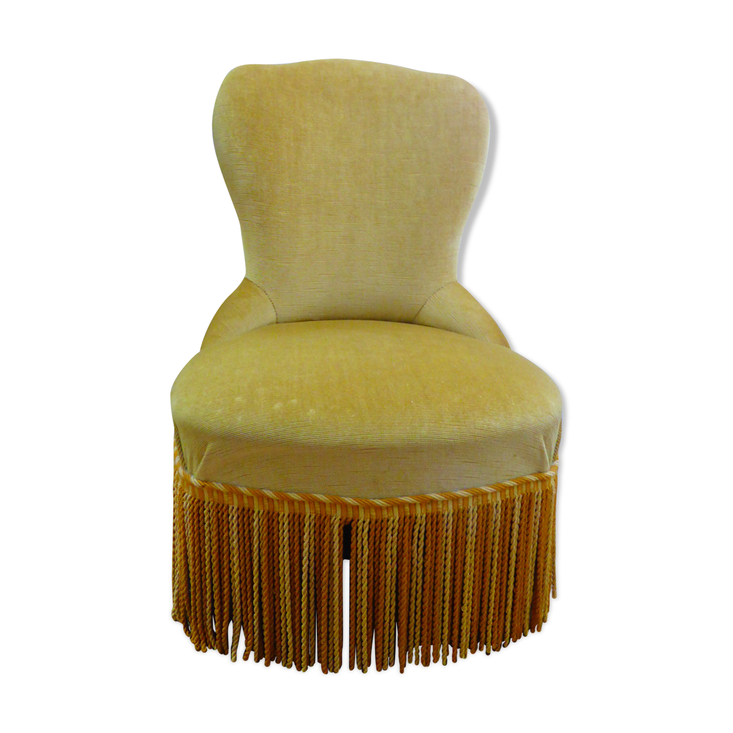 Mustard velvet toad armchair