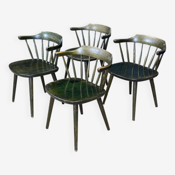 Ensemble de 4 chaises scandinaves Smaland par Yngve Ekstrom pour Stolab Suède années 60