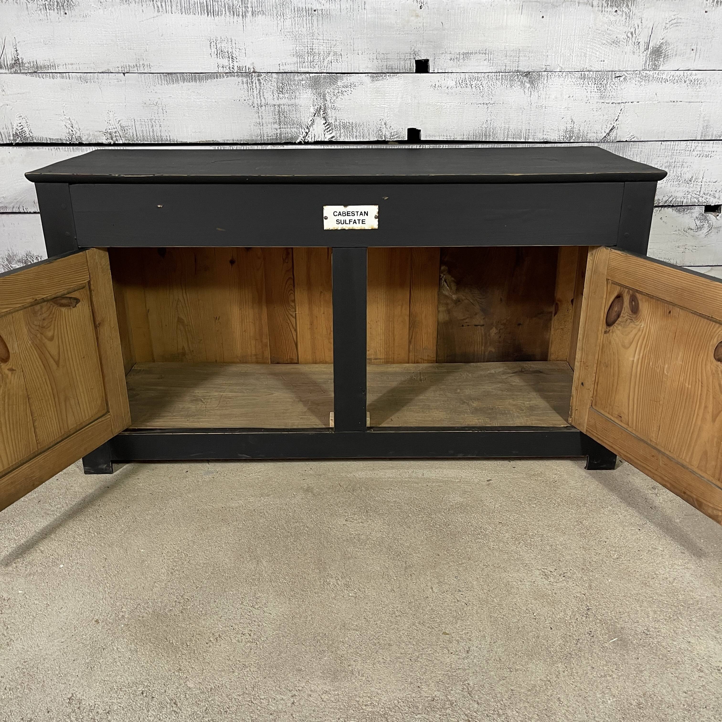 Black patina low sideboard