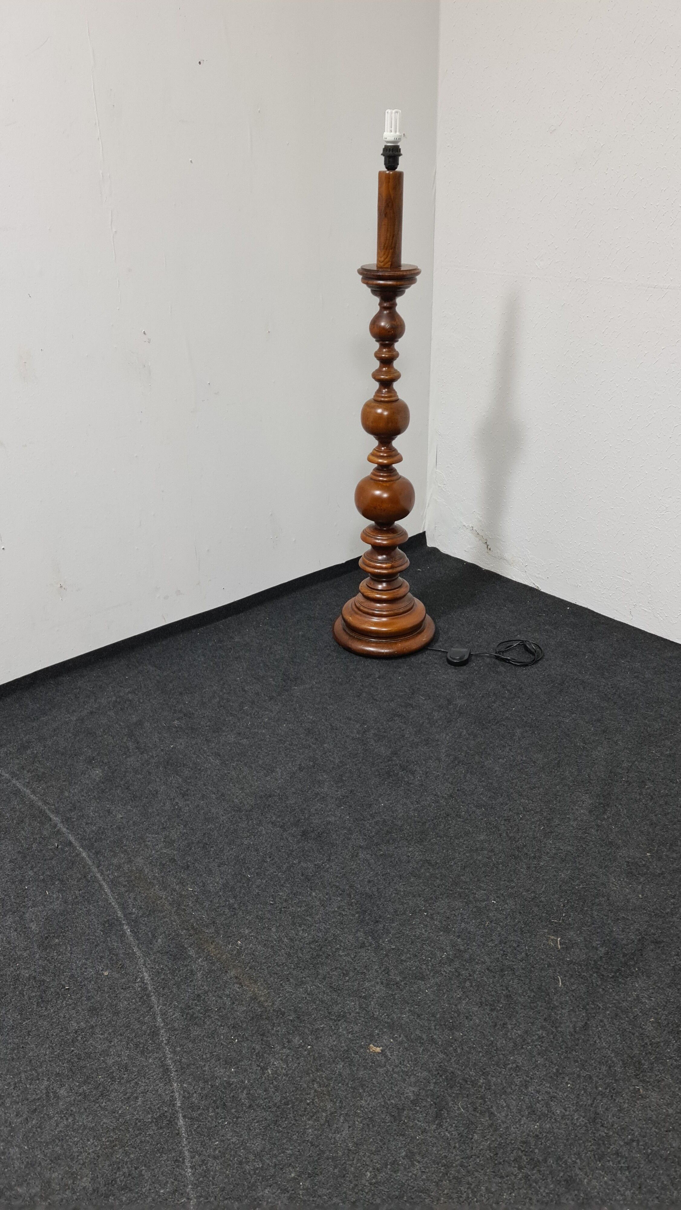 Vintage turned wood floor lamp