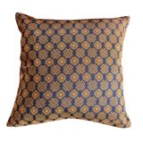 Navy blue and orange Kachin cushion cover (RIDA)