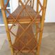 Bookcase, rattan shelf, 70s