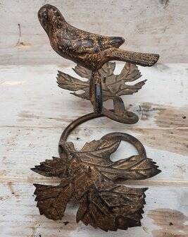 Bougeoir avec oiseau en métal noir