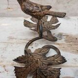 Bougeoir avec oiseau en métal noir