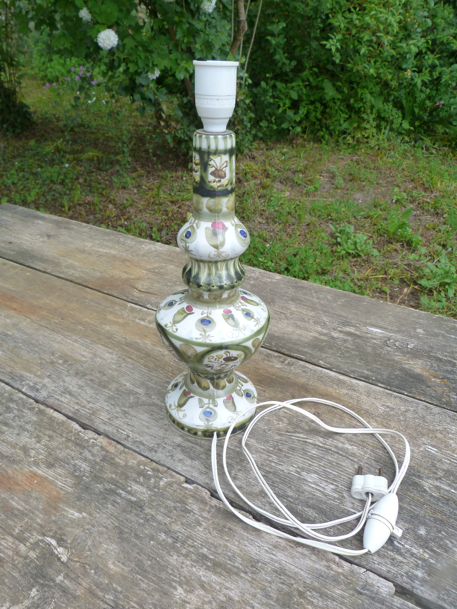 Ceramic lamp Quimper L'Helguen André manufacture Kéraluc