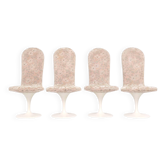 Set of 4 vintage velvet tulip swivel chairs, 1970s