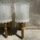 Old pair of wall sconces by Maison Lunel in brass and glass.