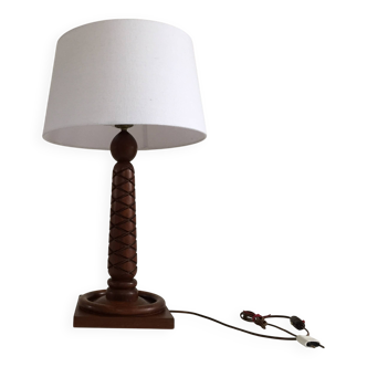 Art Deco Lamp Rosewood Carved