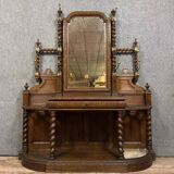 Renaissance style oak castle coat rack circa 1850