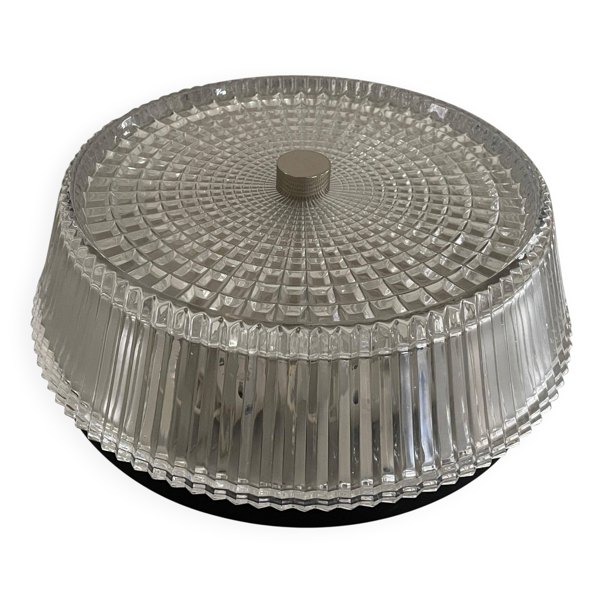 Flush mount crystal glass ceiling light from the mid-century, 1960s, Germany