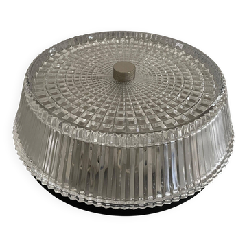 Flush mount crystal glass ceiling light from the mid-century, 1960s, Germany