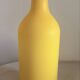 Vintage Hand-Blown Yellow Frosted Satin Glass Apothecary Vase - 1970s