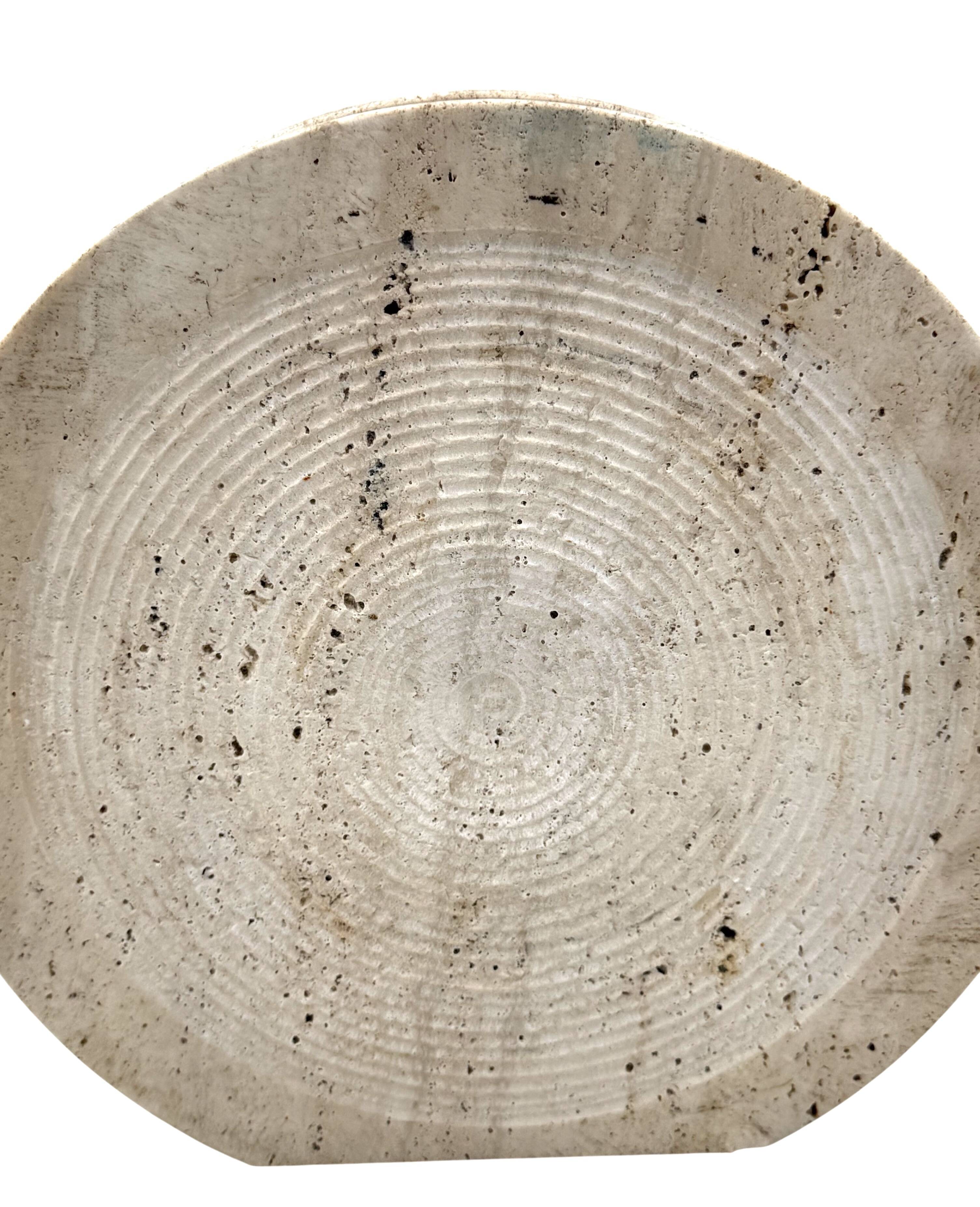 Mid-century modern travertine solifleur vase, Cerri Nestore, Italy, 1970s