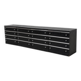 Enfilade modulaire Space Age en frêne noir et aluminium brossé, années 1970